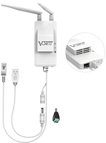 VONETS 5GHz Industrial Mini WLAN Router Bridge Repeater, LAN to WLAN Adapter, Wireless Bridge Converts RJ45 Connection to Wireless, 2 External Antennas, VAP11S-5G with Intelligent Cooling Fan