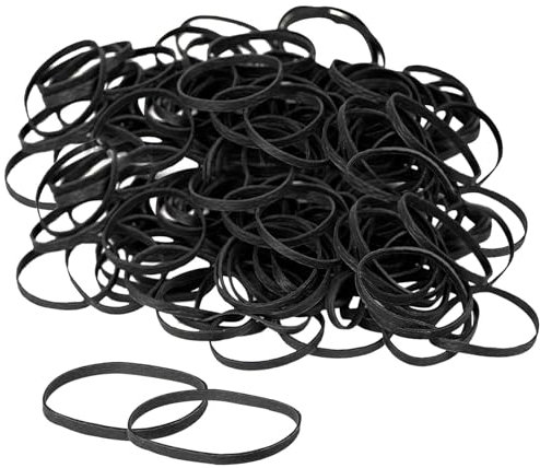 Black Elastic Bands 5mm, 100pcs Thick Elastic Rubber Bands Heavy Duty Strong Wide Rubber Band for Office Home School Supplies