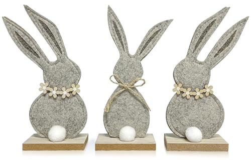 Coniglietto Pasquale Famiglia, Decorazioni Pasquali Feltro e Legno, Coniglietti Pasquali Decorazioni, Pasqua Decorazioni Casa, Addobbi Pasquali Figure Appoggiare Coniglietto Decorative Pasqua Regali