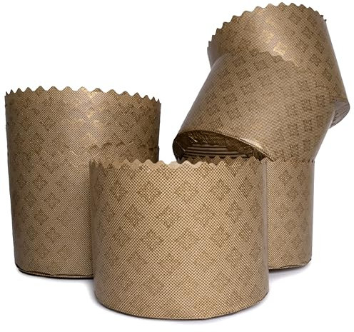 LOVARE Panettone Papierform Osterbrot - 12 Stück 9 x 9 cm (H x B) Kulichform - Runde Papier Backformen für Ostern