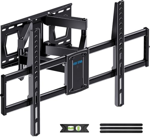USX STAR Full Motion TV Wall Mount for 37-85 Inch TVs Mounts Up to 132lbs, Fit 16 Wood Stud, Max VESA 600x400mm, Swivel and Tilt Articulating Wall Mount TV Bracket,Fit Most 55+ 65 70 75 inch TVs