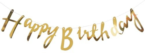 Happy Birthday Guirnalda, Oro Banderola Feliz Cumpleaños, Pancarta Feliz Cumpleaños, Decoración Cumpleaños para Adultos Y Niños
