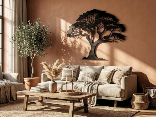 VAILLA Baum des Lebens 3D Wanddeko Holz – Wandbild Wohnzimmer Schlafzimmer | MDF Sperrholz, Lasergeschnitten, Lebensbaum Gold, Stammbaum, 5 Größen, Schwarz Silber, personalisierbar, Esszimmer Eingang