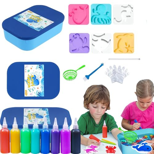 Aszaui Acqua Gel,Set Creativo 3D Aqua Gelz,Magic Water Elf DIY Sea Life Creature,Giocattoli Fatti a Mano per Bambini, Set di Giocattoli Acquatici per Ragazzi e Ragazze