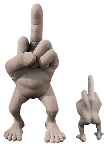 HOVCEH Middle Finger Figure, Funny Statue Decor, Resin Finger Sculpture