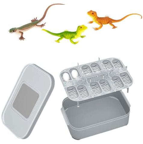 Esforzarse Scatola per Allevamento di Rettili, Scatola per incubazione Serpente 12 Griglie, Scatola da Cova per Rettili, Contenitore Portatile per Animali Domestici,Incubatrice per Uova di Rettili