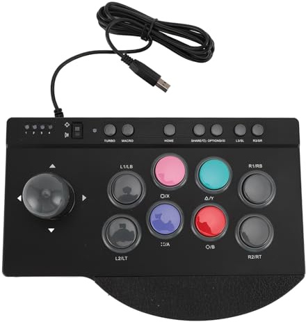 Yanmis El Joystick Controlador de Juego Ultimate Fighting Stick con Funciones Macro, para TV Box, Joystick, Fight Stick, Controlador de Juego