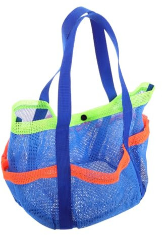 HONMEET Large Beach Bag Mesh Beach Tote Bag for Women Multi Functional Pockets for Family Travel Vacation Use