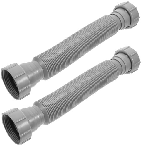 Angoily Lot de 2 tuyaux de vidange d'évier - Tuyau d'arrosage flexible - Pour shampooing - Tuyau de vidange - Tuyau de vidange - Tuyau de vidange - Tuyau de vidange flexible - En plastique gris
