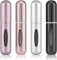 OBSGUMU 6 Stück 5ml Mini Parfümzerstäuber Portable Nachfüllbar Zerstäuber Leere Sprühflaschen mit Fenster für Reise Handtasche, Aluminium