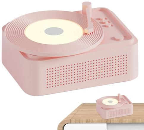 Tocadiscos con altavoces, reproductor de LP portátil inalámbrico, tocadiscos estéreo, decoración de escritorio, tocadiscos vintage para decoración del hogar y entretenimiento, reproductor de vinilo