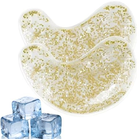 Almohadillas de antifaz reutilizables para debajo de los ojos, 1 par de almohadillas de gel refrescantes y cálidas, solución calmante brillante para viajes, salón, uso diario, madre, hermanas, esposa