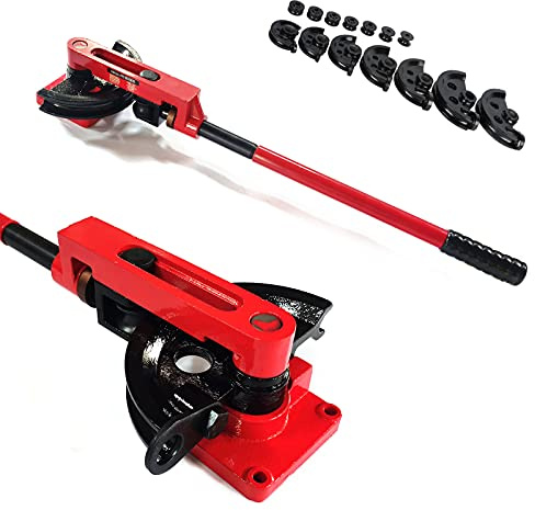 Curvatrice manuale per tubi, 10-25 mm, piegatrice a mano, 0-180°, telaio in ghisa, per tubo in rame, alluminio e acciaio inox, riscaldamento sanitario, fai da te