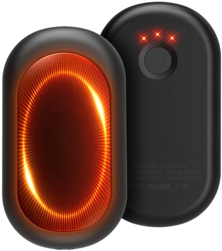 HOAMZ Handwärmer Elektrisch 2er Set mit Magnet, Sicher & Zuverlässig, 3 Stufen Heizung bis zu 131℉/55℃ & 3s Schnellheizung, Kompakt für Handschuhe, Adventskalender Füllung Geschenke für Männer Frauen