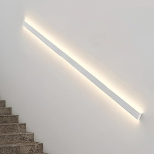 Corrimano a Led con Sensore di Movimento, Barra a Muro per Scale Interne, Corridoi, Vialetti di Ville, Opzioni di Lunghezza 100/150/200 Cm white 100cm