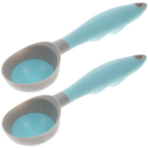 CLISPEED 2pcs Ice Cream Scoop and Melon Baller Set, Rubber Handle Kitchen Fruit Ball Spoons for Watermelon, Dessert, Party Supplies, Home Use