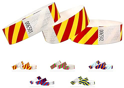 Pulseras Tyvek con rayas para fiestas (500 unidades de 1,9 cm)