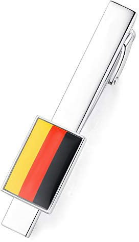 HONEY BEAR Hochwertig Herren National flagge Krawattennadel Krawattenklammer Tie Clip aus Edelstahl (Deutsche Deutschland Flagge)