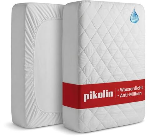 PIKOLIN Matratzenschutz für Babybetten 70x140 cm - wasserdichte Silktouch-Faser - bis 32 cm - atmungsaktiv, weich wattiert, OEKO-TEX - Premium Matratzenauflage für Kinderbetten