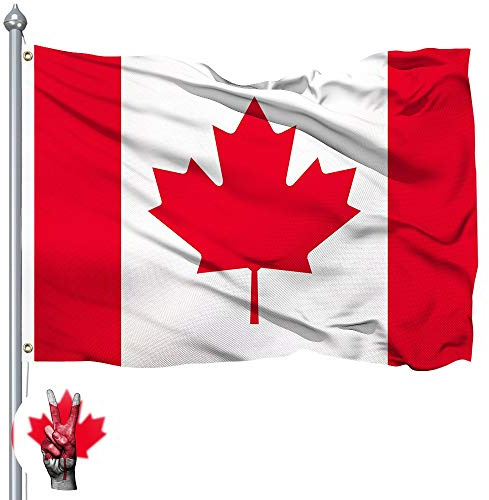 QSUM Bandiera Canada - Poliestere 400D Alta qualità Premium - Bandiera Canadese di Tifosi Ventagli Sostenitori 5ftx3ft / 150 x 90cm
