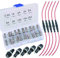 VISSQH 160pcs fusible cristal 5x20,Golpe rápido fusibles de vidrio,kit de fusibles rápidos +5pcs 5 x 20 mm AGC portafusible+Panel de Montaje Portafusibles