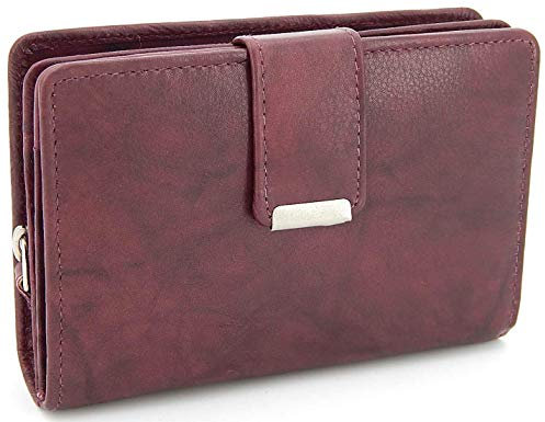 ekavale Damen Geldbörse aus weichem Leder mit RFID-Schutz - Damen-Portemonnaie (Bordo)