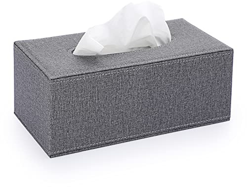BTSKY Linen Rectangular Tissue Box Cover Case Napkin Holder (Grey)