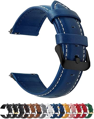 Fullmosa 22mm Bracelet en Cuir Véritable pour Montre Connectée