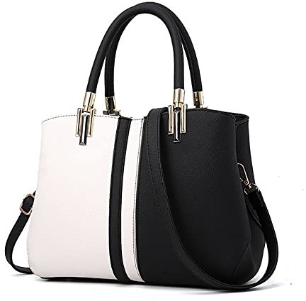 FANDARE Élégant Femme Sac a Main Portés Epaule Sacs Cabas Bandoulieres Cuir PU Imperméable Sacoche Cartable pour Achats Fête Voyage Sac D'épaule Noir