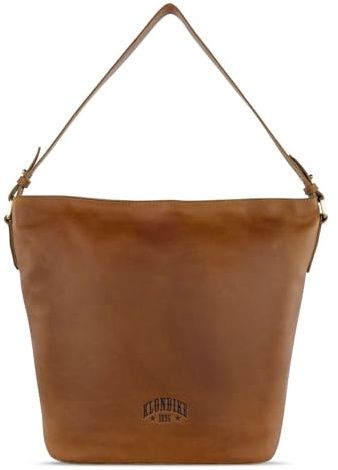 KLONDIKE 1896 Rush Jessica Schultertasche für Damen aus Rindleder, Shoulder bag, cognac