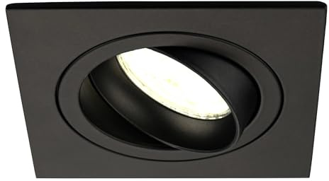 Ledvion LED Einbaustrahler Schwarz 3W dimmbar Neutralweiss | Einbaumass Ø92mm; Fuer trockene Innenraeume wie Wohnzimmer Kueche und Flur; Integrierte LED Lichtquelle enthalten