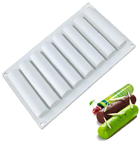 DUBENS Backform für Kuchenrollen Schokoladenform Silikon Backformen zum Backen, 3D Zylinder Backform für Süßigkeiten, Gebäck, Dessert, DIY Seifenform Kastenform (Lang)