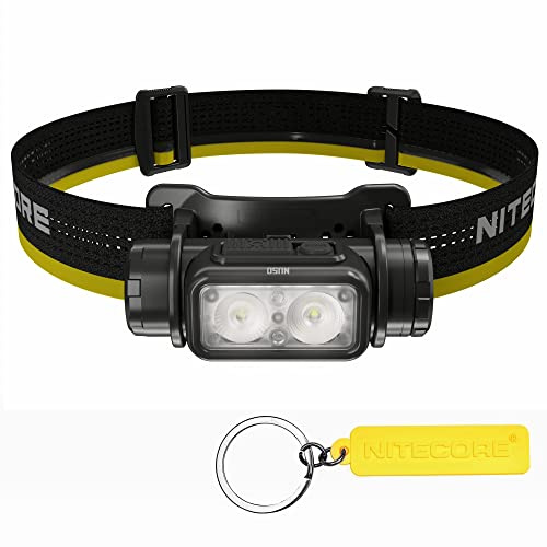 Nitecore NU50 - Linterna frontal ligera de 1400 lúmenes, batería de 4000 mAh, recargable por USB-C