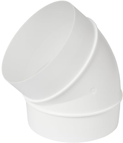 45 Degree 4 Inch / 100mm Plastic Elbow - Bend Connect Ducting Pipe, Duct or Hose - Straight or Flexible - Ventilation Connector Round Joint Tube