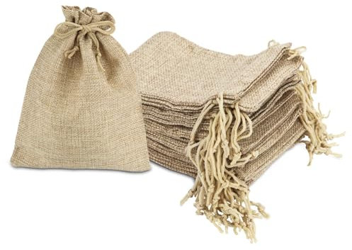 10x14cm Bolsas de Yute 30 Piezas Bolsitas de Tela Pequeñas con Cordón para Rellenar Bolsa Regalo Pequeña Reutilizables para Joyería Bolsas Regalos de Boda DIY Fiesta