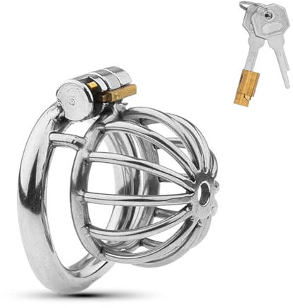 BDSMJOY Peniskäfig klein,Chastity Cage Male Metall Keuschheitskäfig Keuschheitsgürtel für Herren,Penis Käfig Cock Cage Sklaven Sexspielzeug für die Männer extrem (50mm)