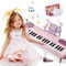 Tastiera per Pianoforte per Bambini, 37 Tasti Rosa Giocattolo di Musica Elettronica, Strumento Portatile con Microfono, Regali di Compleanno per Bambine di età Compresa tra 2, 3, 4, 5 e 6 Anni.
