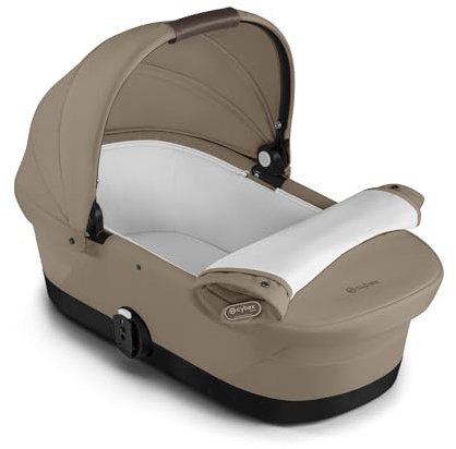 CYBEX Gold GAZELLE S Cot Kinderwagenaufsatz, Almond Beige | Ab Geburt bis ca. 6 Monate, max. 9 kg, für Gazelle S und e-Gazelle S, integrierter Tragegriff, XXL-Sonnenverdeck mit UPF50+