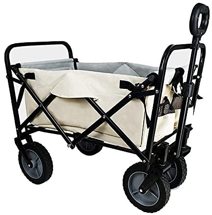 CRBUDY Chariots, Chariot à roulettes Robuste, remorque de Transport, avec poignée de Traction, Support de pulvérisation en Plastique/Toile de bœuf, pour Jardin extérieur, Plage, Parc, Shopping
