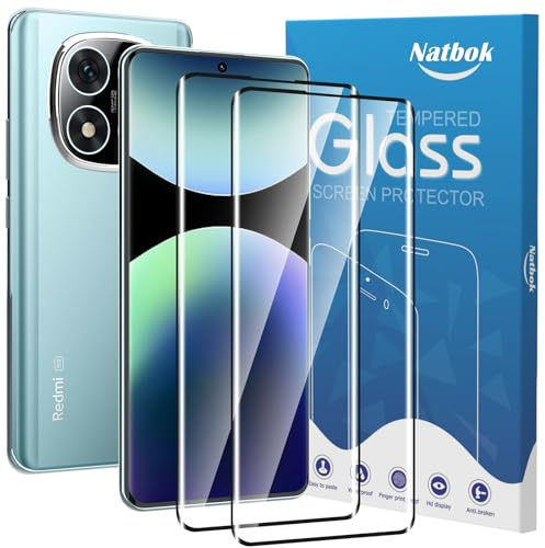 Natbok 2 Piezas 3D Protector de Pantalla para Redmi Note 14 Pro+ / Redmi Note 14 Pro 5G,Dureza 9H, Sin Burbujas, Premium Cristal Vidrio Templado para Redmi Note 14 Pro Plus