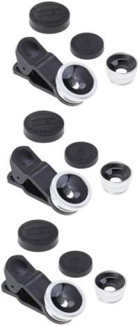 OKUMEYR 3stücke Handy Kameraobjektiv Weitwinkel Makro Und Fisheye- Für Smartphones Abnehmbarer Clip Silber Passend Für iPhone x Für Landschafts Und Detailaufnahmen