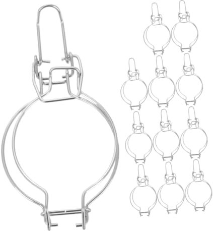MAGICLULU Abrazaderas De Alambre para Frascos De Boca Ancha 12 Piezas Acero Inoxidable Cierre Hermético Resorte Único Uso En Cocina Almacenamiento Tarros con Bloqueo Reutilizables