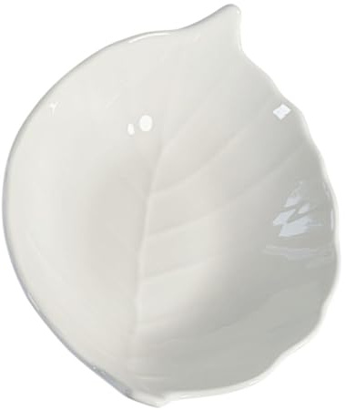 Cabilock Vassoio Design Raffinato e Bianco a Forma di Foglia in Materiale Piatto da Dessert Leggero e Portatile per Uso Domestico e Locale