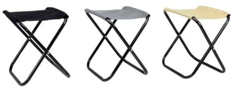 OISE ART STORE Trade Shop - Set 3pz Sgabello Pieghevole in Metallo Tessuto per Campeggio Pesca Spiaggia Mare 020228 -