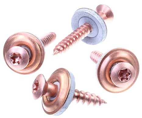 SECCARO - Vite per spengler, 4,5 x 30 mm, ramata, in acciaio inox A2, rondella EPDM da 15 mm, tx/esagono incassato, 100 pezzi