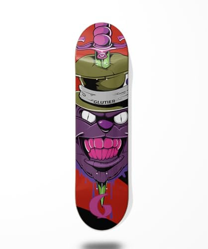 Glutier Skateboard Deck Gr Cat Red 8.375 (8.375)