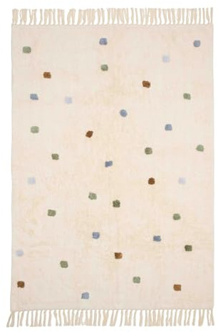 Little Dutch Teppich Kinderzimmer Kinderteppich mit Punkten blau - (120x170 cm)