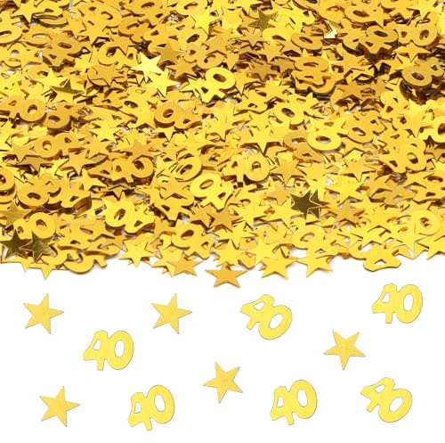 Glitzer Konfetti 40 Geburtstag Deko, 500 Stück Stern Tischdeko Geburtstag, Gold Glitter Streudeko Mann Frau, Sterne Deko confetti für Birthday Party Hochzeit Geburtstagsdeko Tisch