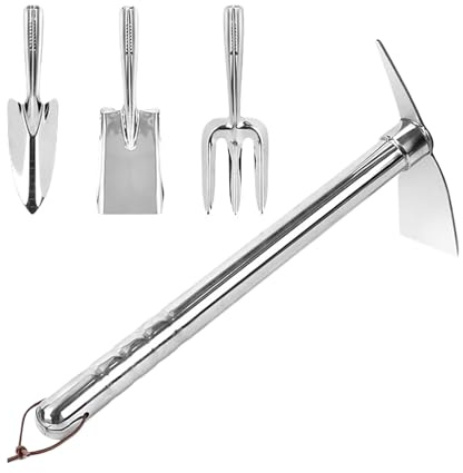 XIAOXIAOYU Outils De Jardinage | Matériel De Jardinage en Acier Inoxydable | Équipement Jardin Multifonction 4 Pièces pour Potager Balcon Camping Pelouse et Aménagement Extérieur