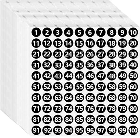 Zahlen Aufkleber, 30 Blatt Sticker Zahlen zum Aufkleben 10 mm Klebezahlen Zahlenaufkleber für Schließfächerheim Klassifikation